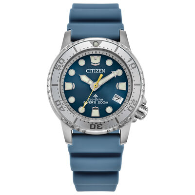 Citizen Ladies' Promaster Dive Blue Dial Blue Rubber Strap Stainless Steel 37mm Watch EO2027-09L