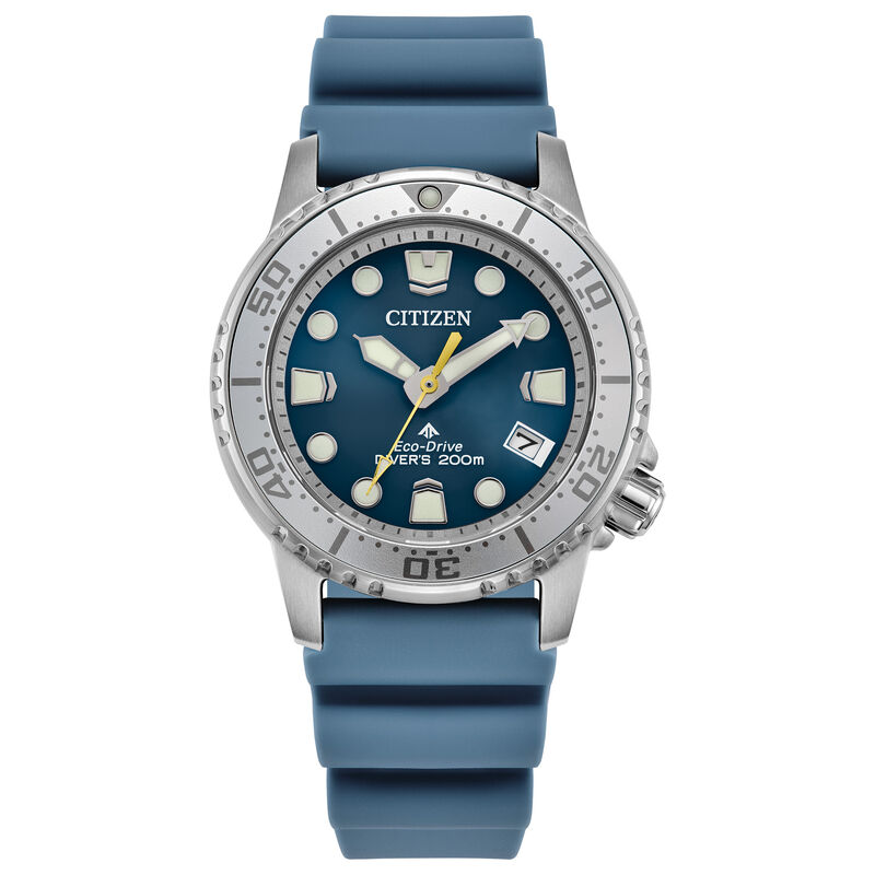 Citizen Ladies' Promaster Dive Blue Dial Blue Rubber Strap Stainless Steel 37mm Watch EO2027-09L image number null