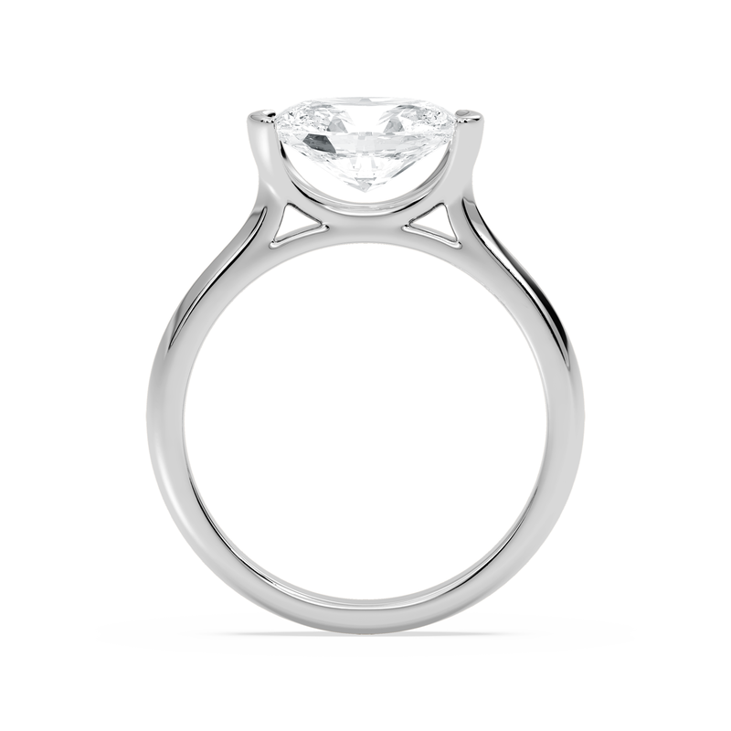Oval Lab Grown Diamond 1 1/2ctw. East West Solitaire Engagement Ring in 14k White Gold image number null