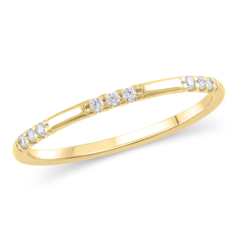 Brilliant-Cut Lab Grown .11ctw. Diamond 3-Stone Station Distance Band in 10k Yellow Gold image number null