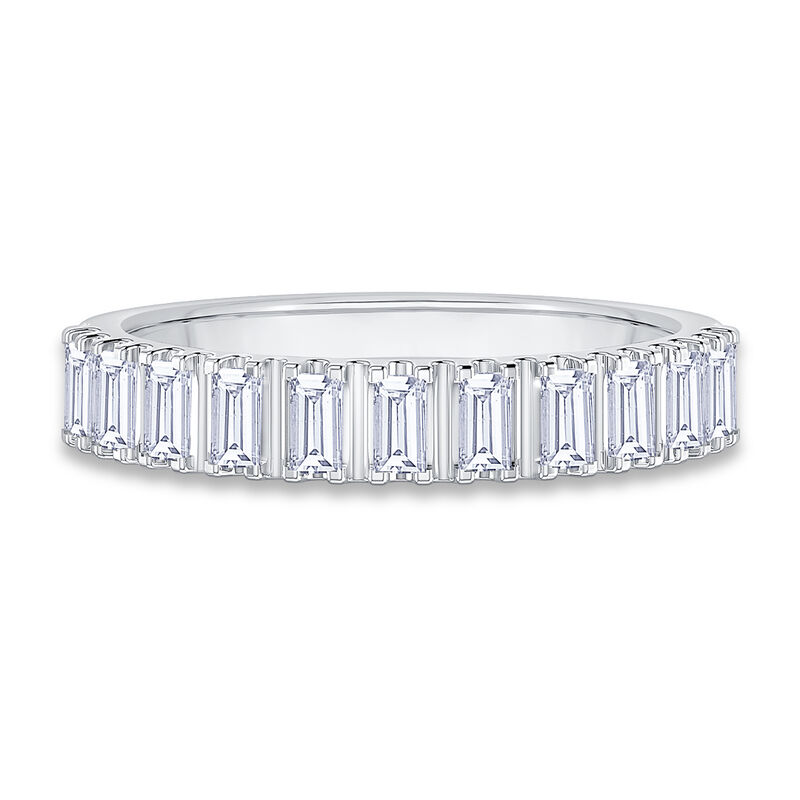 Diamond Baguette & 14k White Gold Anniversary Ring image number null