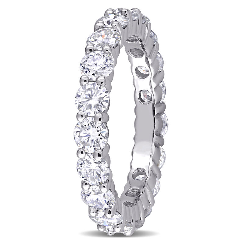 Round Moissanite Eternity Ring in 10k White Gold image number null