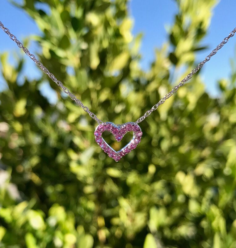 Pink Sapphire Open-Heart Pendant image number null