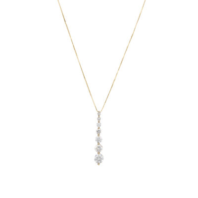 Lab Grown 1ctw. Diamond Journey Pendant in 14k Yellow Gold