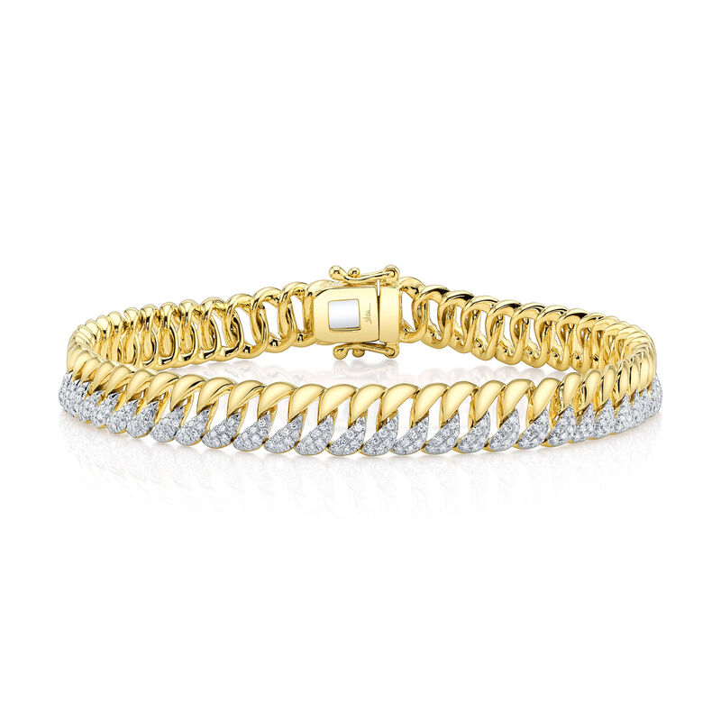 Shy Creation Diamond 1/10ctw. Bangle Bracelet in 14k Yellow Gold image number null