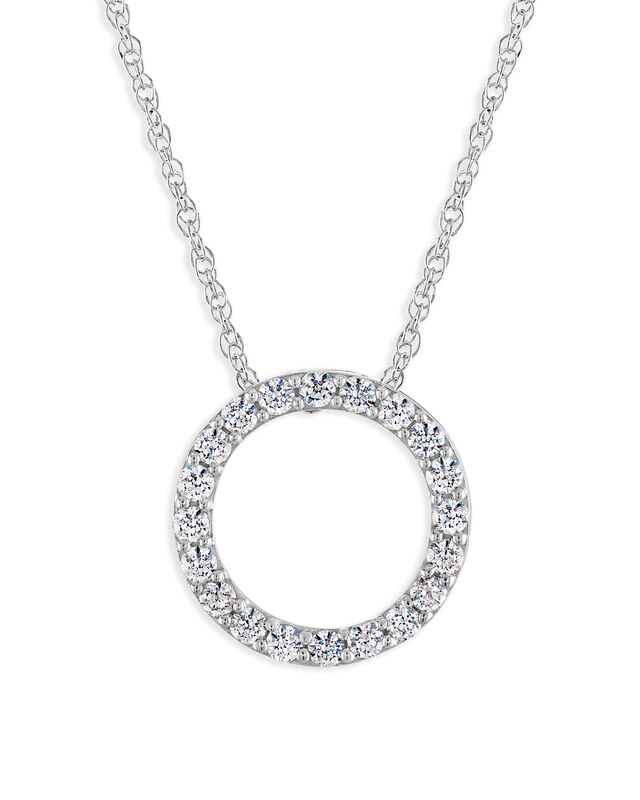 Diamond 1ctw. Circle Pendant in 10k White Gold image number null