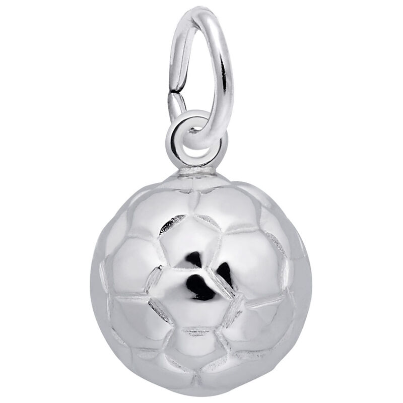 Soccer Ball Charm in 14K White Gold image number null