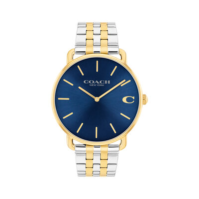 Coach Men's Navy Sunray Dial Gold Tone 43mm Watch 14602748