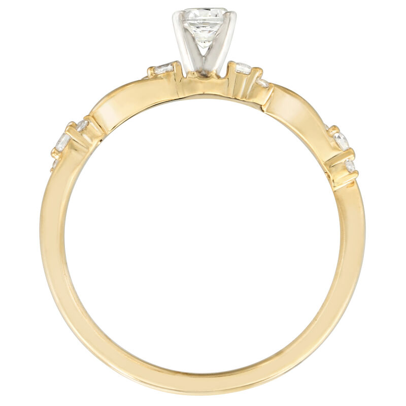Round Lab Grown Diamond 1/3ctw. Twist Engagement Ring in 10k Yellow Gold image number null