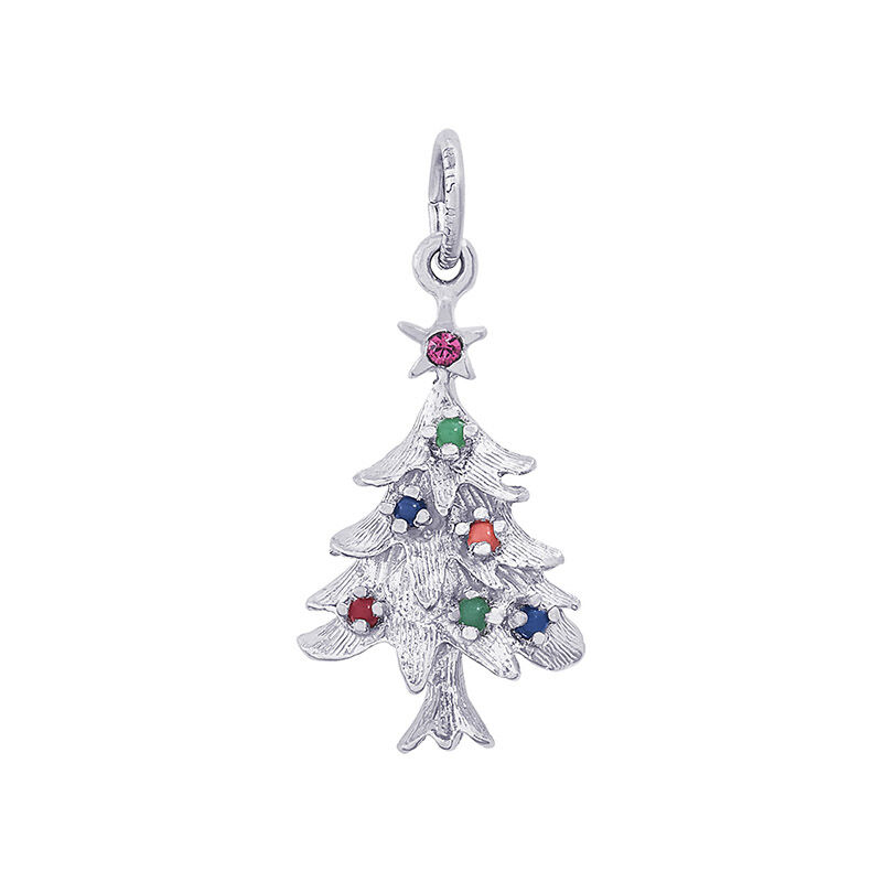 Christmas Tree Sterling Silver Charm image number null