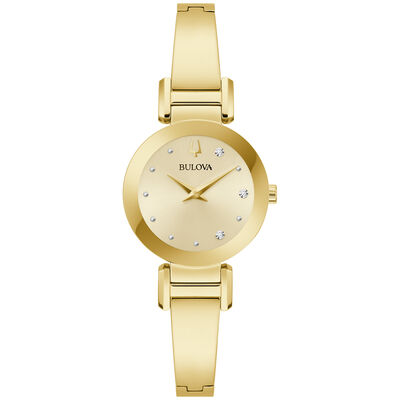 Bulova Ladies Gold Plated Stainless Steel Marc Anthony Modern Watch 97P164