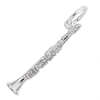 Clarinet Charm in 14k White Gold