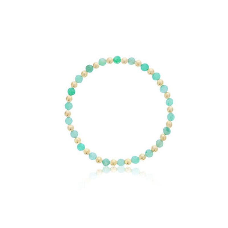 Gold Filled & Aventurine Alternating Beaded Bracelet image number null