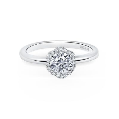 Round-Cut Diamond Halo Engagement Setting in 14k White Gold K408R55R