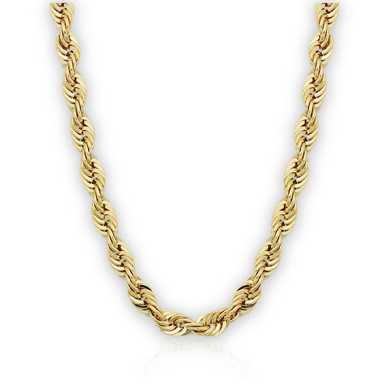 Hollow Rope 24" Chain 5mm in 10k Yellow Gold image number null