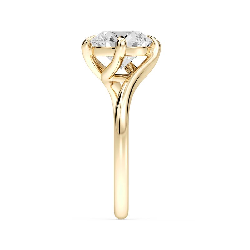 Round Lab Grown Diamond 2 1/2ct. Bypass Solitaire Engagement Ring in 14k Yellow Gold image number null