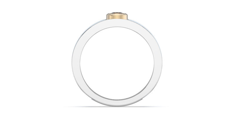 Brilliant-Cut Lab Grown Diamond Center Bezel Light Blue Ceramic Ring in Sterling Silver image number null