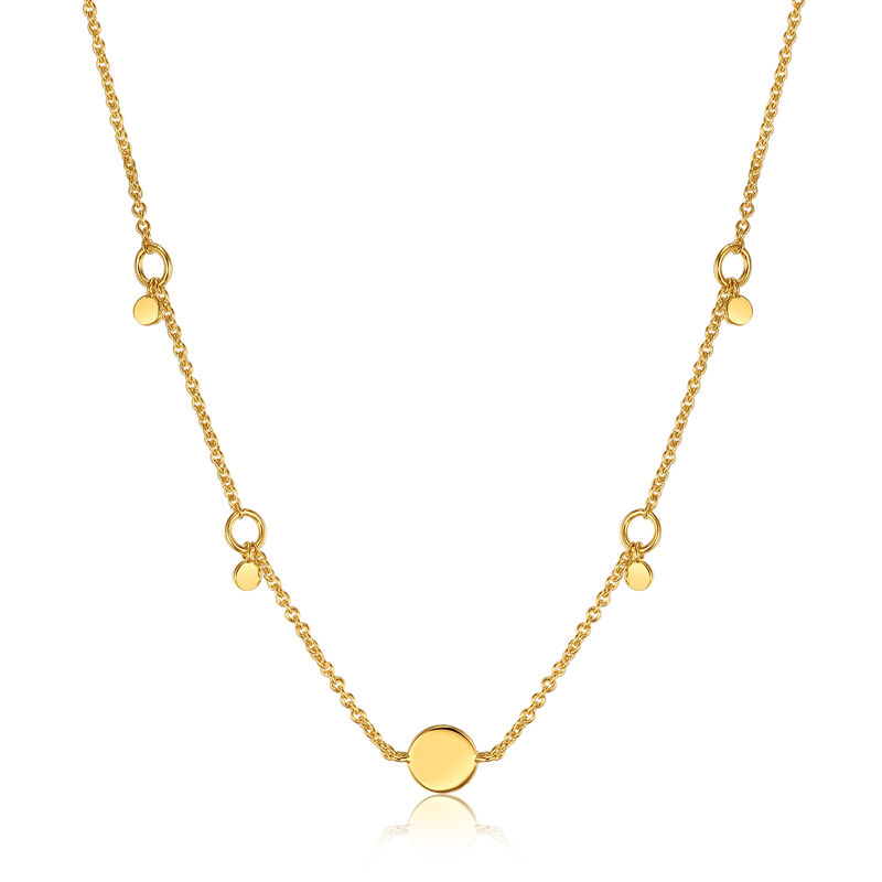 Geometry Drop Discs Necklace in Sterling Silver/Gold Plated image number null