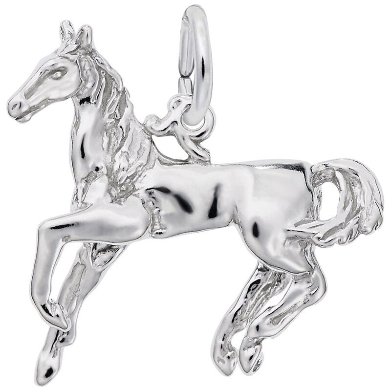 Galloping Horse Charm in 14k White Gold image number null