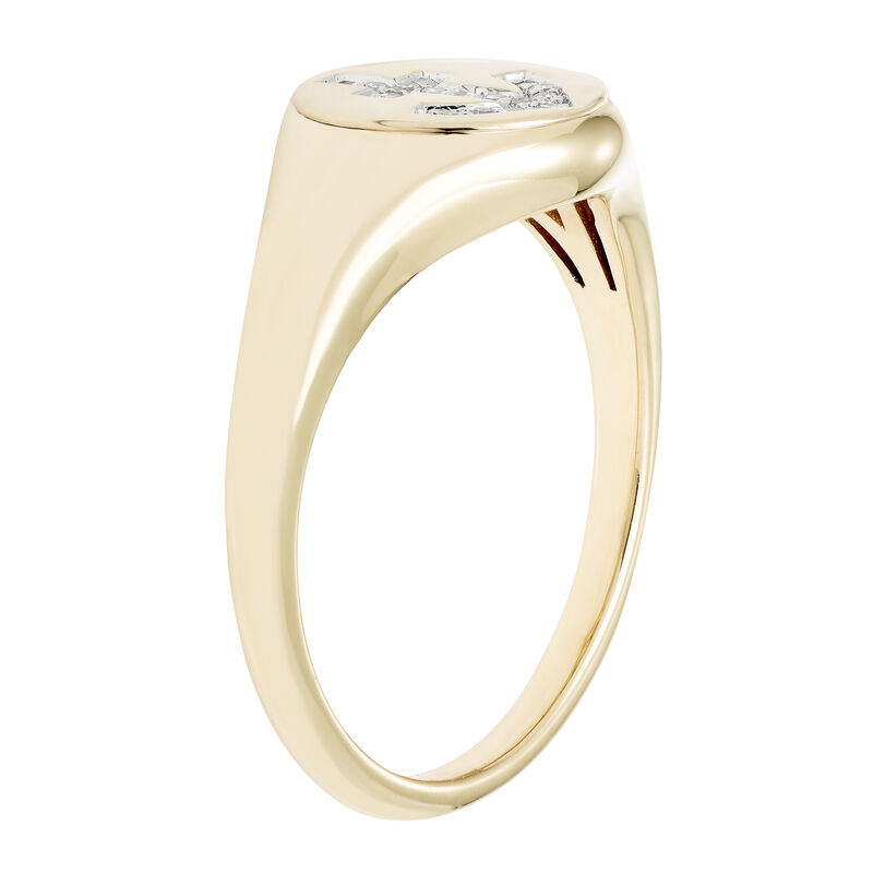 Diamond Anchor Signet Ring  in 14k Yellow Gold image number null