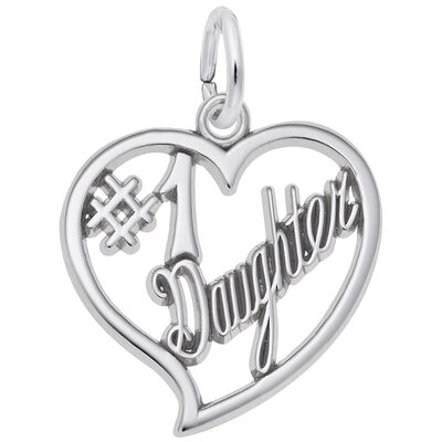 #1 Daughter Charm in Sterling Silver