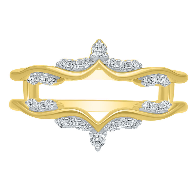 Brilliant-Cut 1/4ctw. Diamond V Contour Insert Ring in 14k Yellow Gold image number null
