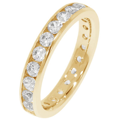 Round Channel Set 1.5ctw. Eternity Band in 14K Yellow Gold (GH, SI2)