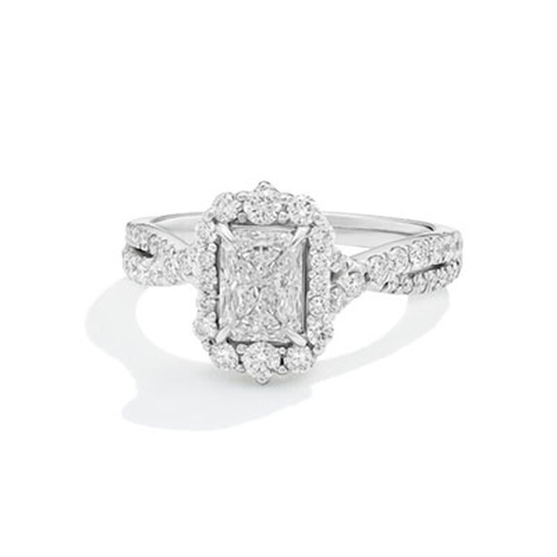 Lab Grown 1 5/8ctw. Diamond Fancy Halo Engagement Ring in 14k White Gold image number null
