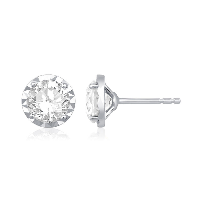 Lab Grown Diamond 2ctw. Stud Earrings in 10k White Gold image number null
