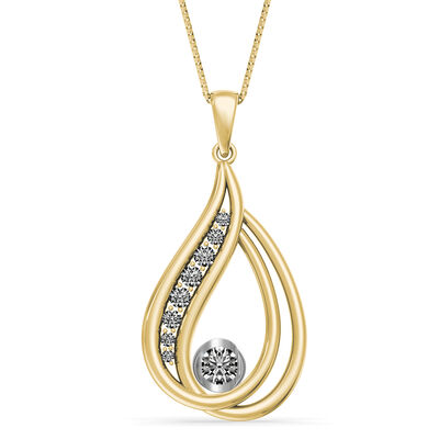 Sirena 1/3ctw. Diamond Pendant in Two-Tone 14k Gold