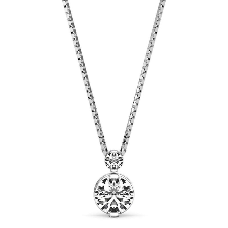 Diamond 0.20ctw. 2-Stone Pendant in 14k White Gold image number null