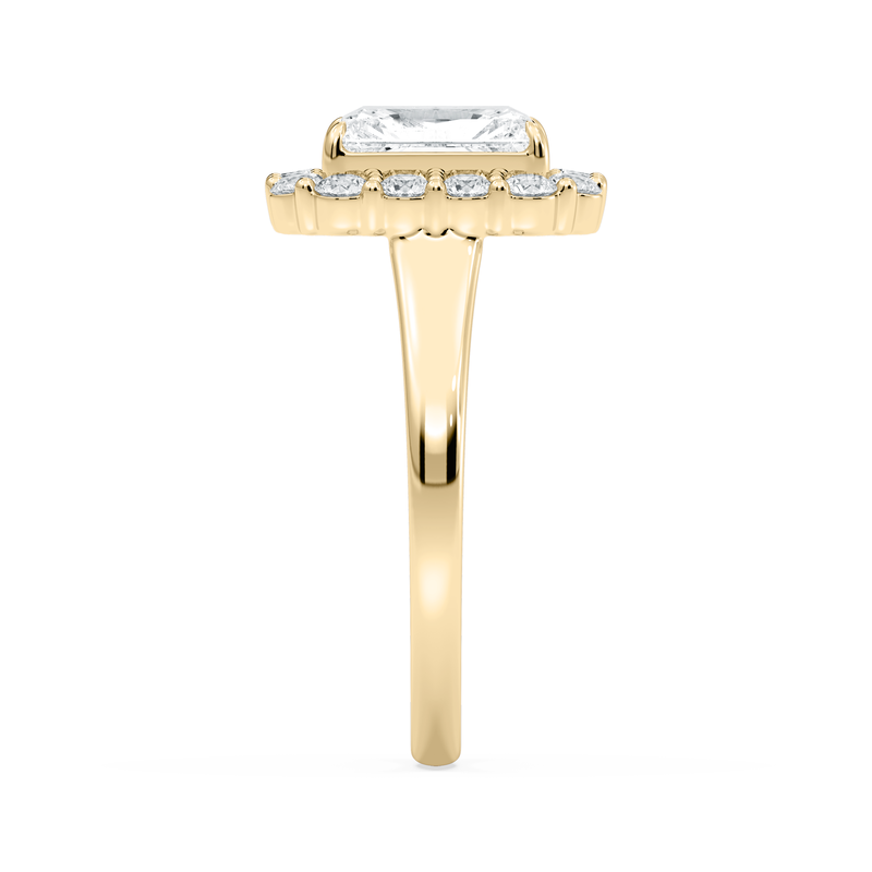 Radiant Lab Grown Diamond 2 1/2ctw. Halo Engagement Ring in 14k Yellow Gold image number null