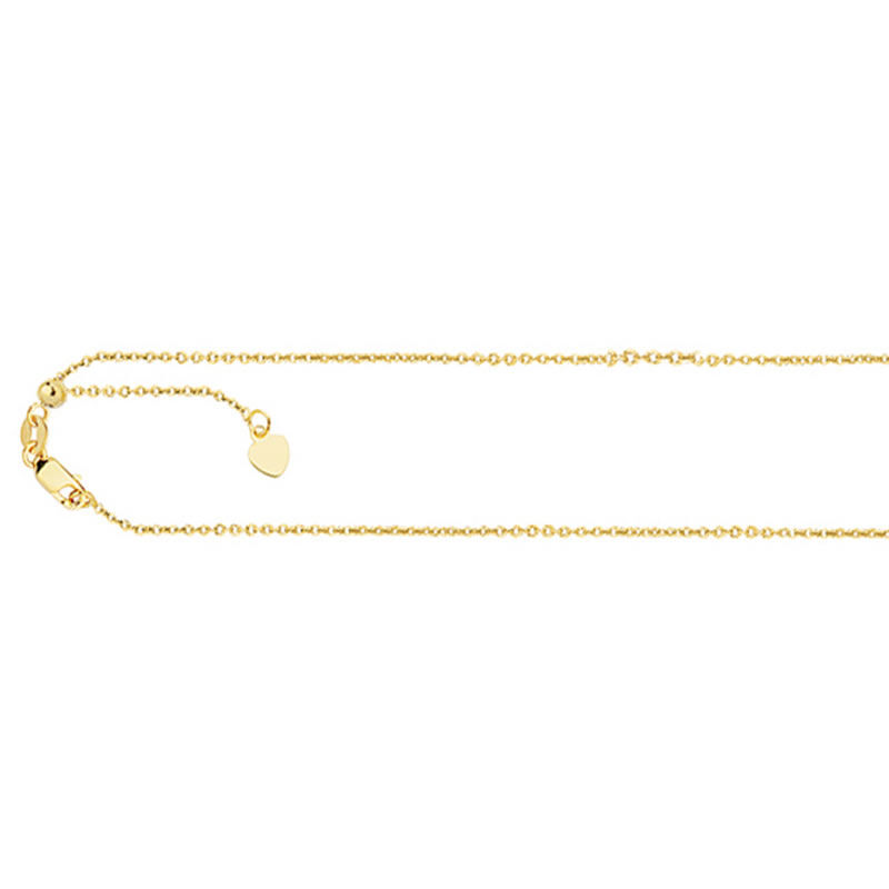 22" Adjustable Chain in 14k Yellow Gold image number null