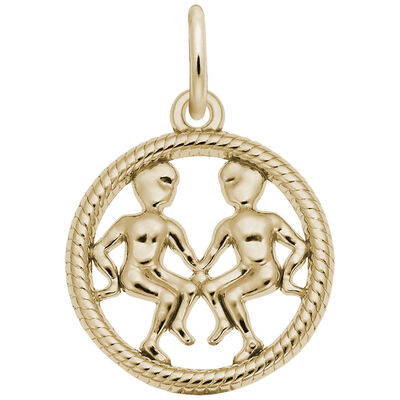Gemini Charm in Gold Plated Sterling Silver