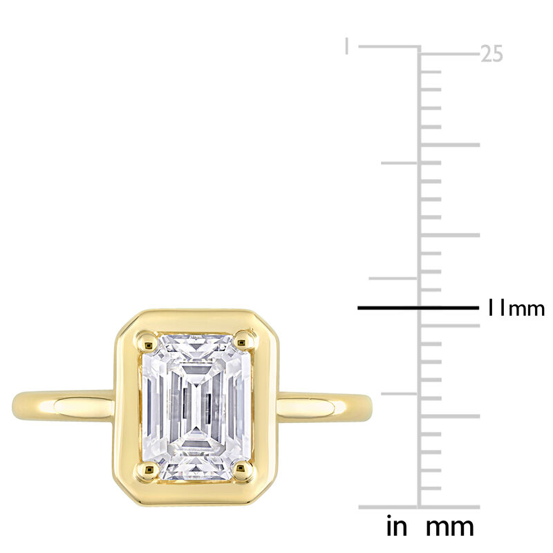 Emerald-Cut 1 3/4ctw. Created Moissanite Solitaire Engagement Ring in 10k Yellow Gold image number null
