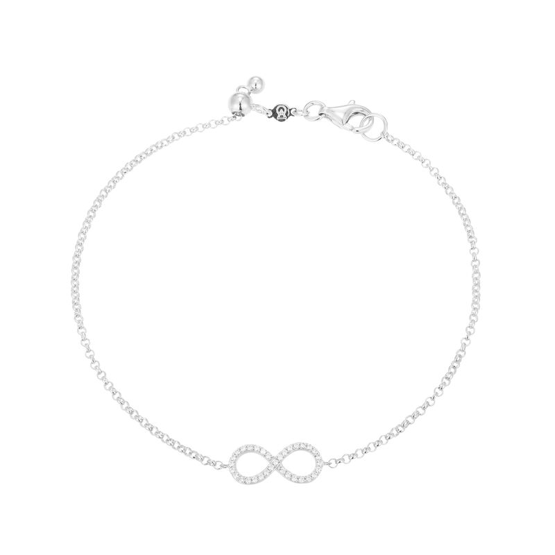 Lab Grown Diamond Infinity Rolo Bracelet in Sterling Silver image number null