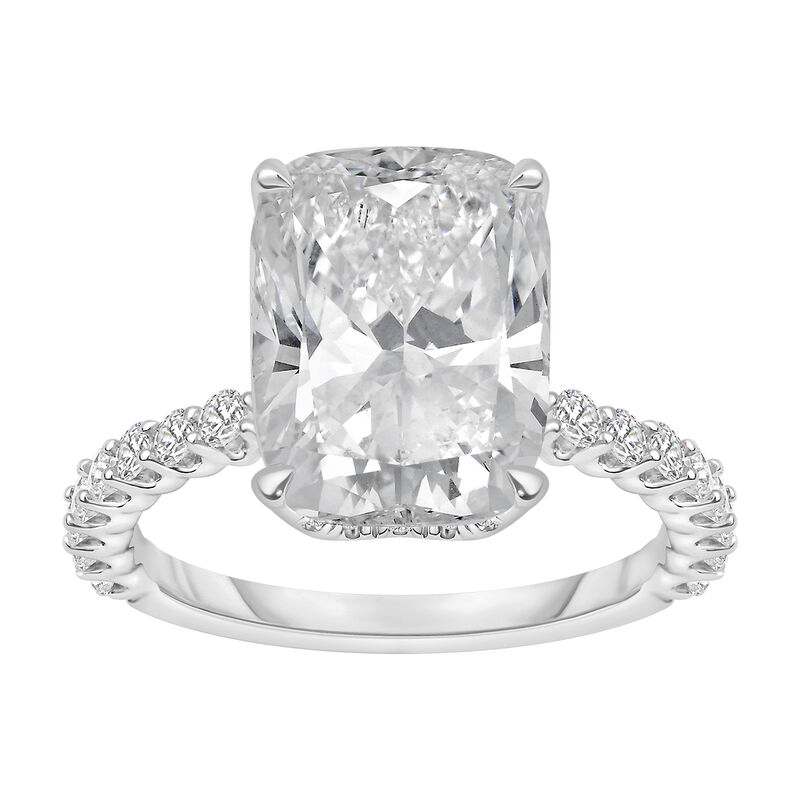 Elongated Cushion Lab Grown Diamond 6 3/4ctw. Engagement Ring in 14k White Gold image number null