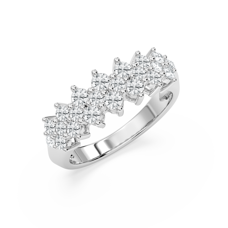 Lab Grown Diamond 1ctw. Multi Row Wedding Ring in 14k White Gold
