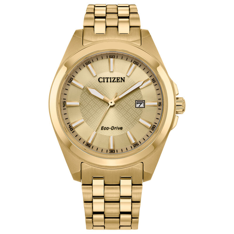 Citizen Men's Peyten Gold-Tone Gold Dial With Date Bracelet 41mm Watch BM7532-54P image number null