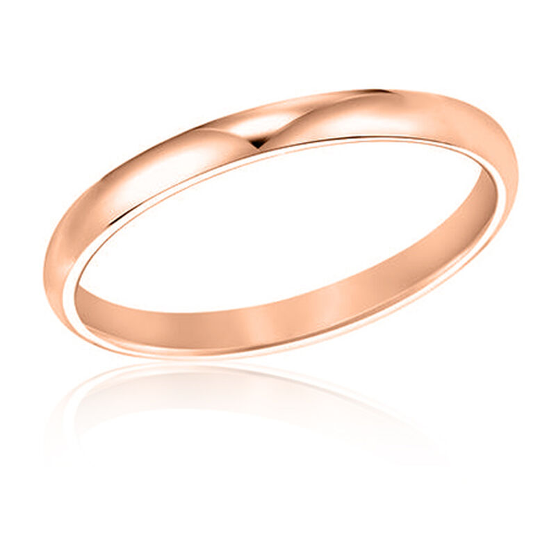 Ladies 2mm Comfort Fit Wedding Band in 14k Rose Gold Size 7 image number null
