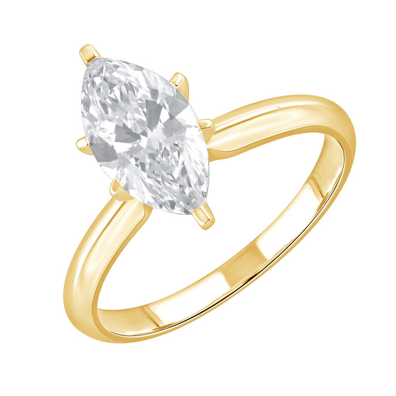 Marquise Lab Grown Diamond 1 1/2ctw. Solitaire Engagement Ring in 14k Yellow Gold image number null