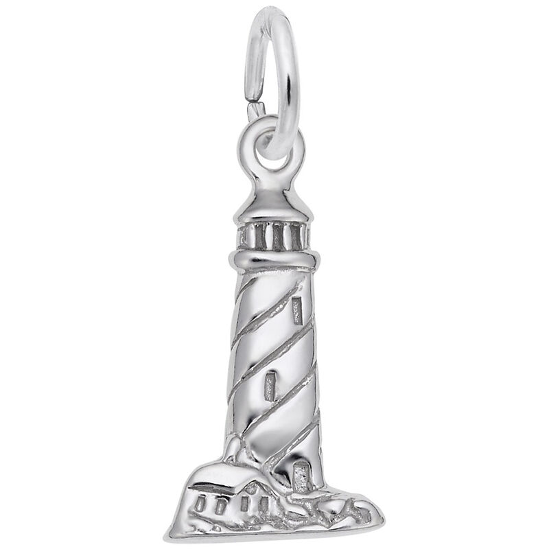 Lighthouse Charm in 14k White Gold image number null