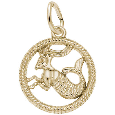 Capricorn Charm in Gold Plated Sterling Silver