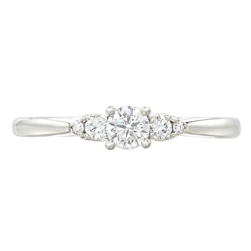 Round Lab Grown Diamond 1/3ctw. Three Stone Promise Ring in 10k White Gold image number null