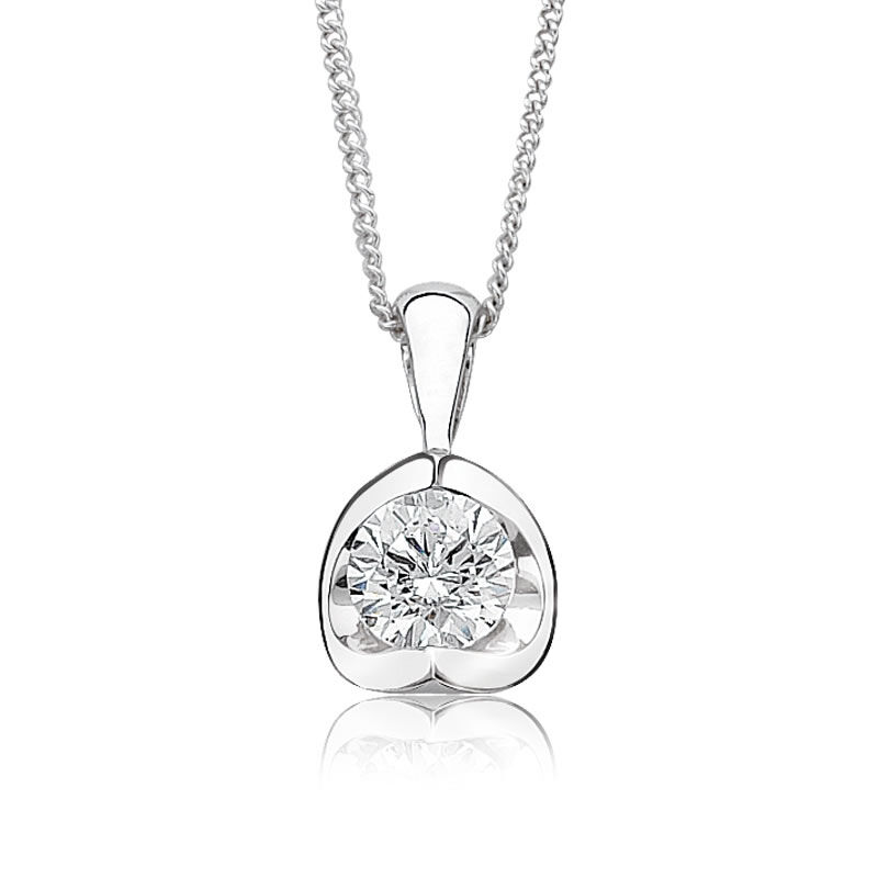Canadian ct. Diamond Solitaire Pendant in 14k White Gold image number null