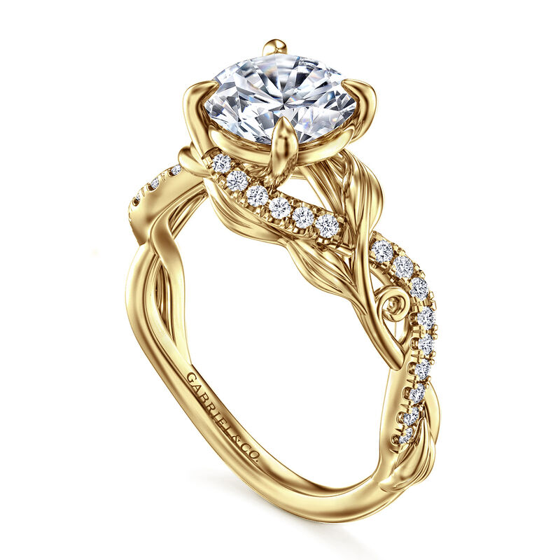 Gabriel & Co. "Camelia" 14k Yellow Gold Petal Round Setting image number null