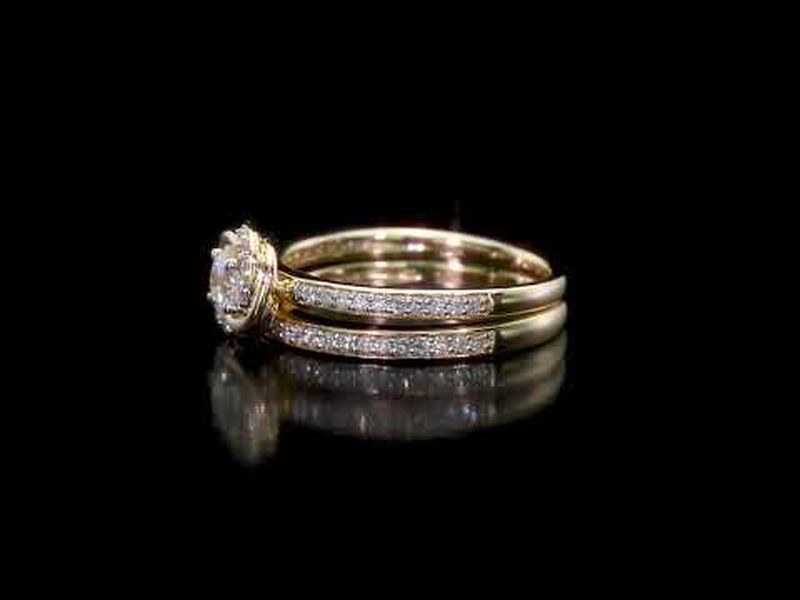 Diamond Swirl Bridal Set 1/2ctw. in 10k Yellow Gold image number null