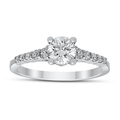Lara. Lab Grown 1ct. Diamond Engagement Ring in 14k White Gold