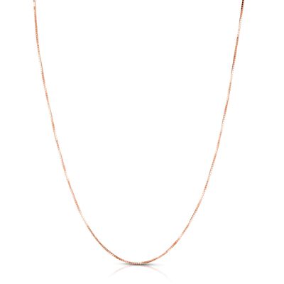 Box Chain 22" in 14k Rose Gold (0.7mm)
