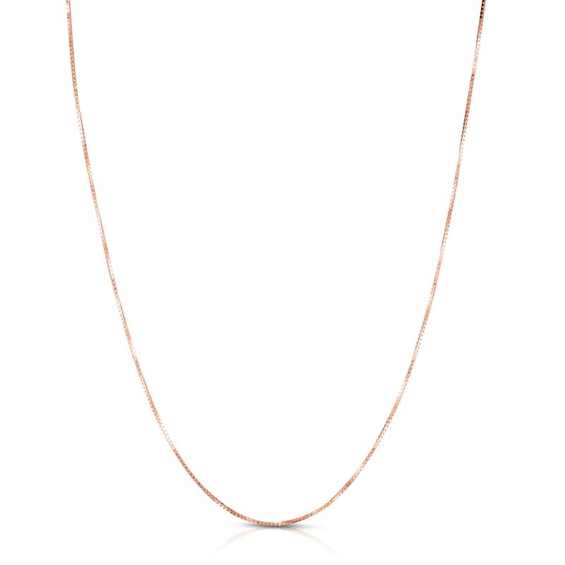 22" Adjustable Classic Box Chain in 14k Rose Gold image number null